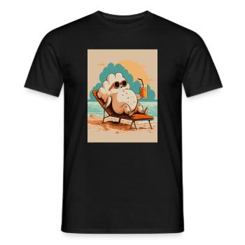 Relaxing Popcorn Strandurlaub Design - Männer T-Shirt - Schwarz - Vorne - AI Model Male 178 light (178cm)