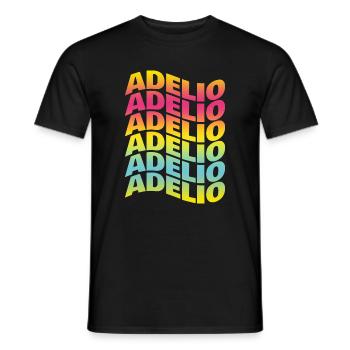 t-shirt Adelio text wave effect wave text - Men's T-Shirt - black - Front - AI Model Male 178 light (178cm)