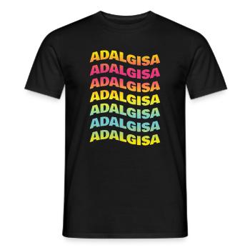 Adalgisa tshirt text wave effect t-shirt- - Men's T-Shirt - black - Front - AI Model Male 178 light (178cm)