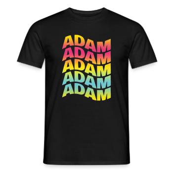 t-shirt Adam text wavy text effect - Men's T-Shirt - black - Front - AI Model Male 178 light (178cm)