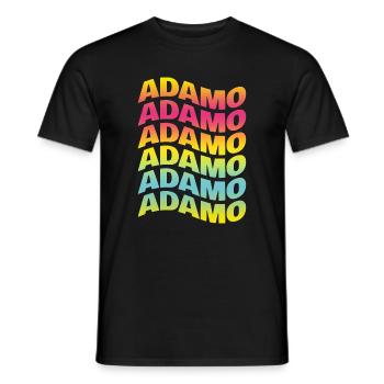 Adam t-shirt text wave effect t-shirt gift - Men's T-Shirt - black - Front - AI Model Male 178 light (178cm)