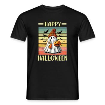 Halloween Ghost - Men's T-Shirt - black - Front - AI Model Male 178 light (178cm)