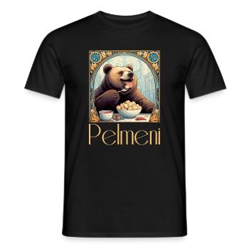 Pelmeni Bear Russian Gift - Men's T-Shirt - black - Front - AI Model Male 178 light (178cm)