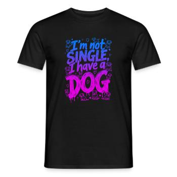 I'M NOT SINGLE, I HAVE A DOG - Men's T-Shirt - black - Front - AI Model Male 178 light (178cm)