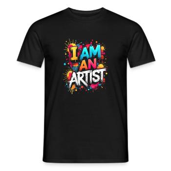 ICH BIN KÜNSTLER - Männer T-Shirt - Schwarz - Vorne - AI Model Male 178 light (178cm)