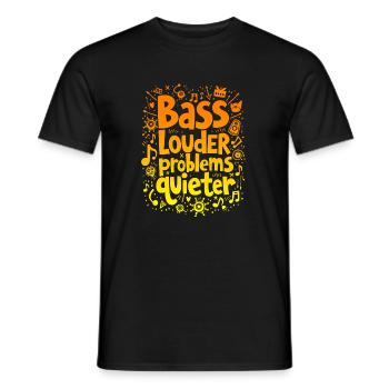 BÄSSE LAUTER, PROBLEME LEISER, MUSIK - Männer T-Shirt - Schwarz - Vorne - AI Model Male 178 light (178cm)
