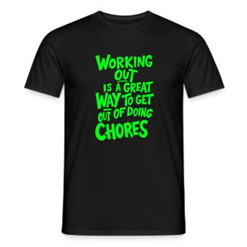 S’ENTRAÎNER EST UN EXCELLENT MOYEN DE SORTIR DE L’ACTION - T-shirt homme - noir - Devant - AI Model Male 178 light (178cm)