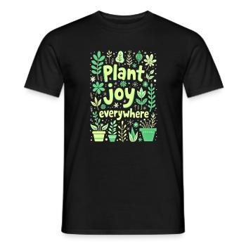 PLANTEZ DE LA JOIE PARTOUT - T-shirt homme - noir - Devant - AI Model Male 178 light (178cm)