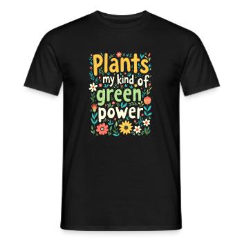 PLANTS MY KIND OF GREEN POWER - Men's T-Shirt - black - Front - AI Model Male 178 light (178cm)