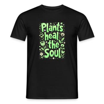 LES PLANTES GUÉRISSENT L’ÂME - T-shirt homme - noir - Devant - AI Model Male 178 light (178cm)