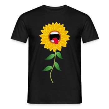 Heulende Sonnenblume Blume - Männer T-Shirt - Schwarz - Vorne - AI Model Male 178 light (178cm)