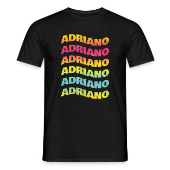 Adriano t-shirt wave effect t-shirt - Men's T-Shirt - black - Front - AI Model Male 178 light (178cm)