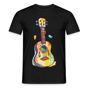 Ukulele Comic Look - Männer T-Shirt - Schwarz - Vorne - AI Model Male 178 light (178cm)