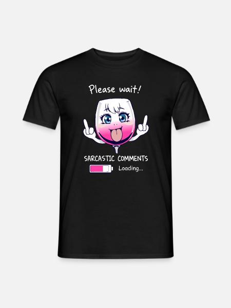 Sarcastic wine glass - Men's T-Shirt - black