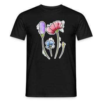 Blumen - Männer T-Shirt - Schwarz - Vorne - AI Model Male 178 light (178cm)