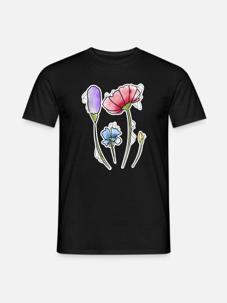 Blumen - Männer T-Shirt - Schwarz
