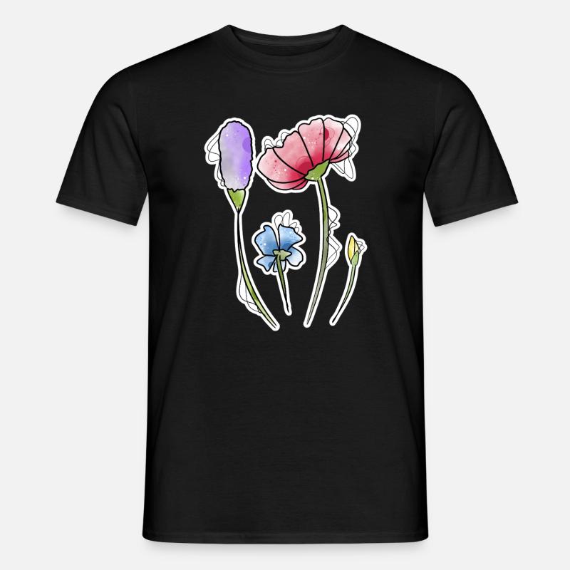 Blumen - Männer T-Shirt - Schwarz