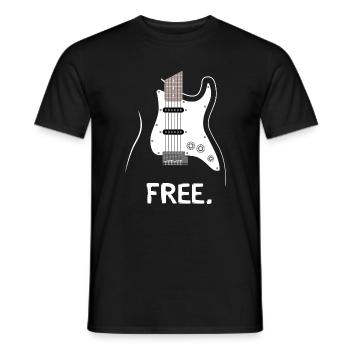 Guitare électrique Free Rock Music Design - T-shirt homme - noir - Devant - AI Model Male 178 light (178cm)