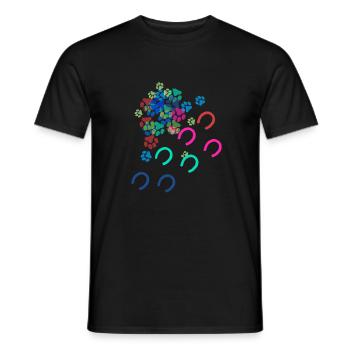 Pfote, Pfoten, Tatze,Fussababdruck,hufeisenabdruck - Männer T-Shirt - Schwarz - Vorne - AI Model Male 178 light (178cm)