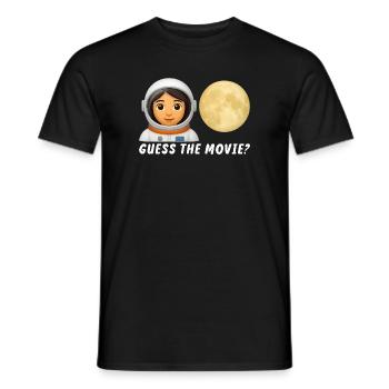 Astronaut and Full Moon Illustration - Men's T-Shirt - black - Front - AI Model Male 178 light (178cm)