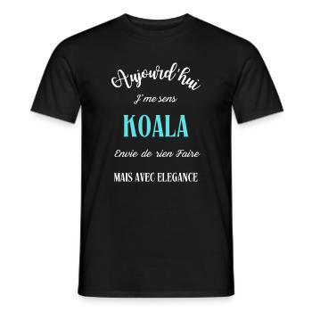aujourd'hui j'me sens Koala - T-shirt homme - noir - Devant - AI Model Male 178 light (178cm)