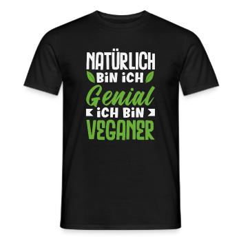 Attention I'm Vegan Funny Vegan Gift - Men's T-Shirt - black - Front - AI Model Male 178 light (178cm)