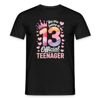 13th birthday teenager gift - Men's T-Shirt - black - Front - AI Model Male 178 light (178cm)