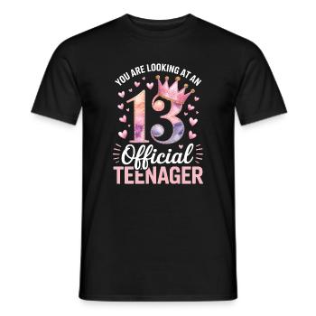 13th birthday teenager gift - Men's T-Shirt - black - Front - AI Model Male 178 light (178cm)