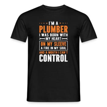 Citation amusante sur le plombier - T-shirt homme - noir - Devant - AI Model Male 178 light (178cm)