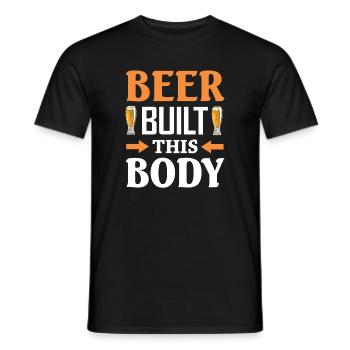 Beer built this body - Men's T-Shirt - black - Front - AI Model Male 178 light (178cm)