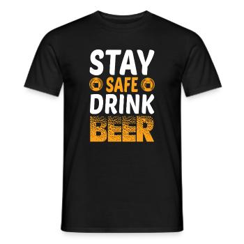 Stay safe drink more beer - Männer T-Shirt - Schwarz - Vorne - AI Model Male 178 light (178cm)