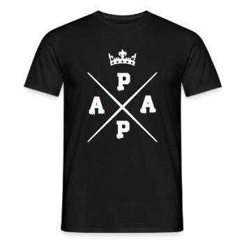 Kreuzendes Papa krone Logo - Männer T-Shirt - Schwarz - Vorne - AI Model Male 178 light (178cm)