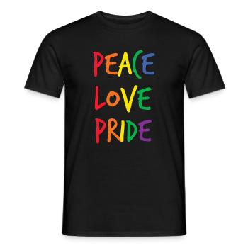 Rainbow Peace Love Pride - Men's T-Shirt - black - Front - AI Model Male 178 light (178cm)