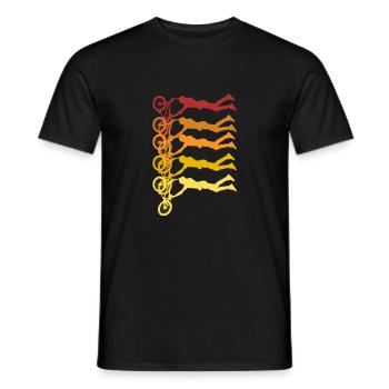 Farbige Radfahrer Silhouetten - Männer T-Shirt - Schwarz - Vorne - AI Model Male 178 light (178cm)