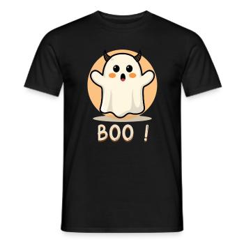 Boo ! Fantôme Doudou d'Halloween - T-shirt homme - noir - Devant - AI Model Male 178 light (178cm)