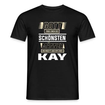 Kay Le Plus Bel Homme Façonné Par Dieu Design - T-shirt homme - noir - Devant - AI Model Male 178 light (178cm)