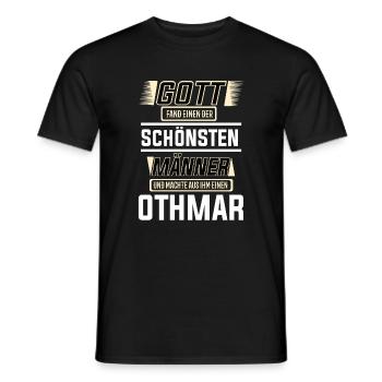 Othmar the Most Beautiful Man Shaped by God Design - Men's T-Shirt - black - Front - AI Model Male 178 light (178cm)