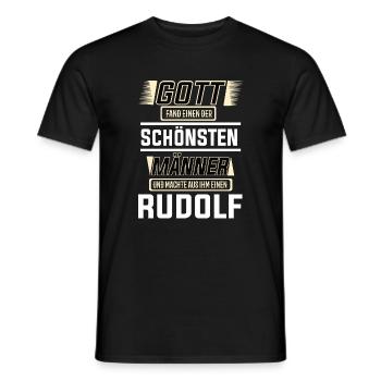 Rudolf the Most Beautiful Man Shaped by God Design - Men's T-Shirt - black - Front - AI Model Male 178 light (178cm)