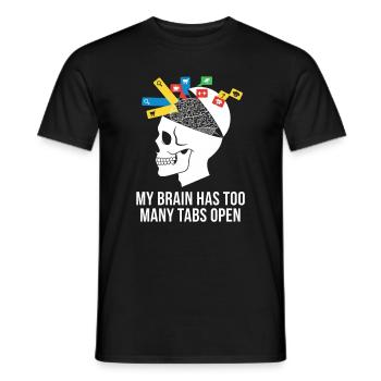 Tabs öffnen Schädelhirn Meme - Männer T-Shirt - Schwarz - Vorne - AI Model Male 178 light (178cm)