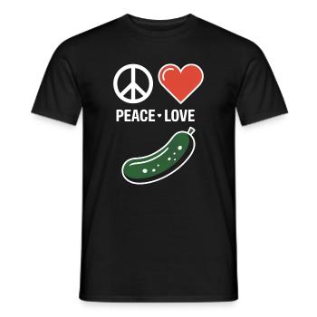 Peace Love Gurke Lustiger Pickle Spruch - Männer T-Shirt - Schwarz - Vorne - AI Model Male 178 light (178cm)