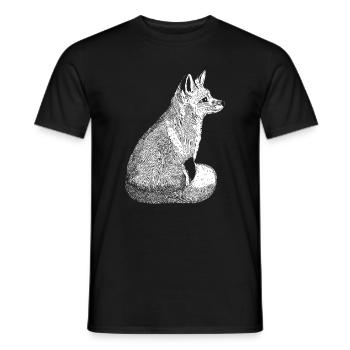 Renard vintage dessiné à la main - T-shirt homme - noir - Devant - AI Model Male 178 light (178cm)
