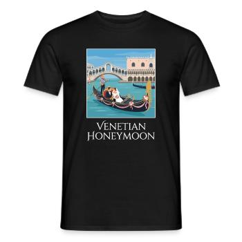 Venetian_Honeymoon_Gondel - T-shirt homme - noir - Devant - AI Model Male 178 light (178cm)