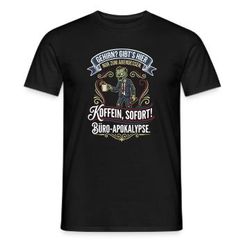 Kaffeezombie Büro-Apokalypse - Männer T-Shirt - Schwarz - Vorne - AI Model Male 178 light (178cm)