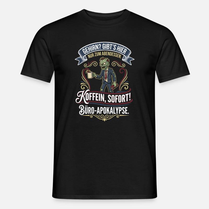 Kaffeezombie Büro-Apokalypse - Männer T-Shirt - Schwarz
