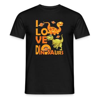 Love Dinosaures - Men's T-Shirt - black - Front - AI Model Male 178 light (178cm)