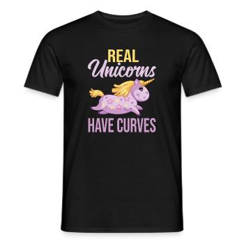Real Unicorns have curves - Men's T-Shirt - black - Front - AI Model Male 178 light (178cm)