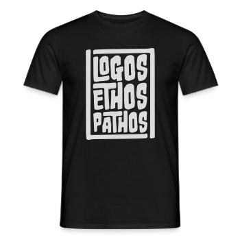 Logos Ethos Pathos Rhetorik Philosophie Student - Männer T-Shirt - Schwarz - Vorne - AI Model Male 178 light (178cm)