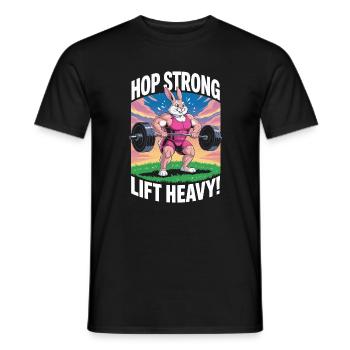 Hop Strong. Lift Heavy - Men's T-Shirt - black - Front - AI Model Male 178 light (178cm)