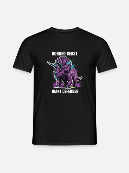Triceratops Riesenverteidiger-Dinosaurier - Männer T-Shirt - Schwarz