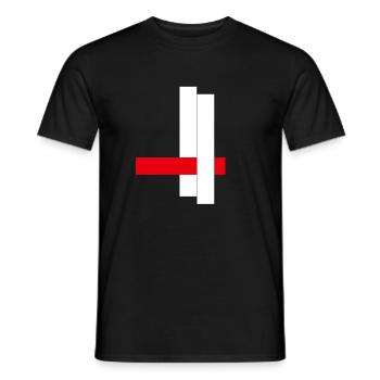 Geometric Contrast Red Black White - Men's T-Shirt - black - Front - AI Model Male 178 light (178cm)